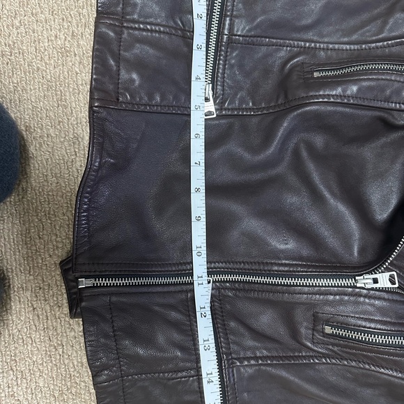 All Saints Dark Brown / Oxblood Leather Jacket - Picture 15 of 16